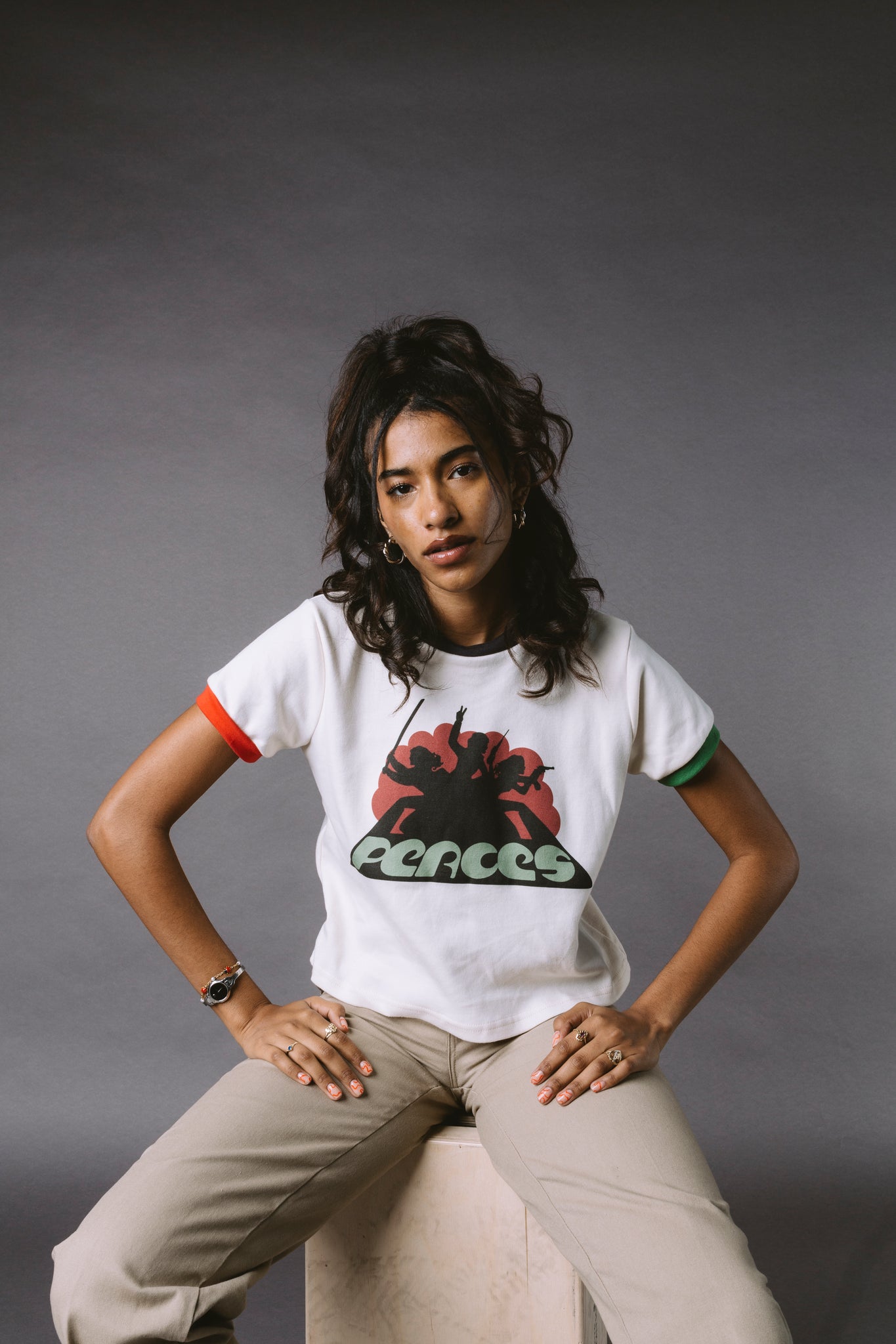 'She Spy' Cropped Ringer Shirt