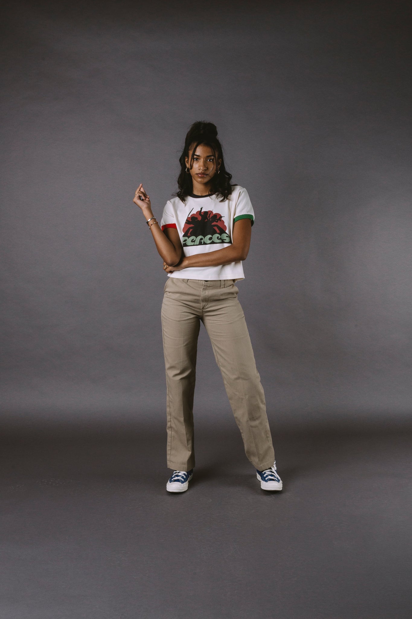 'She Spy' Cropped Ringer Shirt