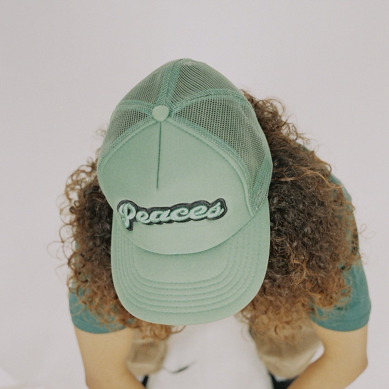 Peaces Script Trucker Hats